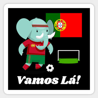 ⚽ Portugal Football, Elephant Scores a Goal, Vamos Lá! Team Spirit Sticker